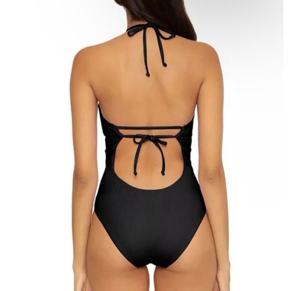 Becca NWT Pucker Up Cutout Ribbed‎ One Piece L - Picture 2 of 7